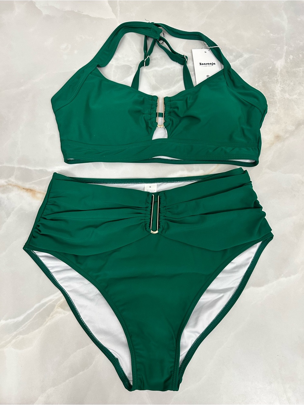 NWT Green High-Waisted Bikini - size small - Picture 6 of 6